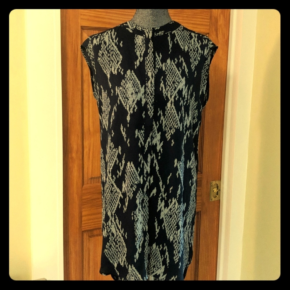 BB Dakota Blue/White Button Up Dress